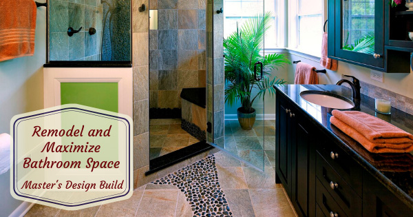 Bathroom remodel with decorative tile floor and shower.