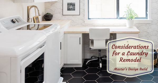 Bright white laundry room remodel.